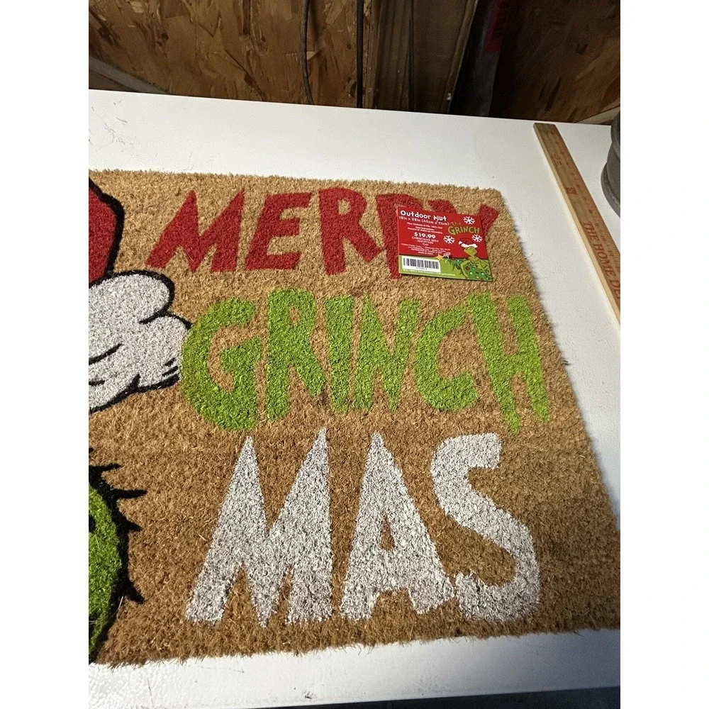 Grinch Christmas Green Outdoor Mat Rug 18x28 - Merry Grinch Mas